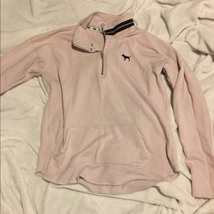 Pink quarter zip sweatshirt. Pale pink. Size M.